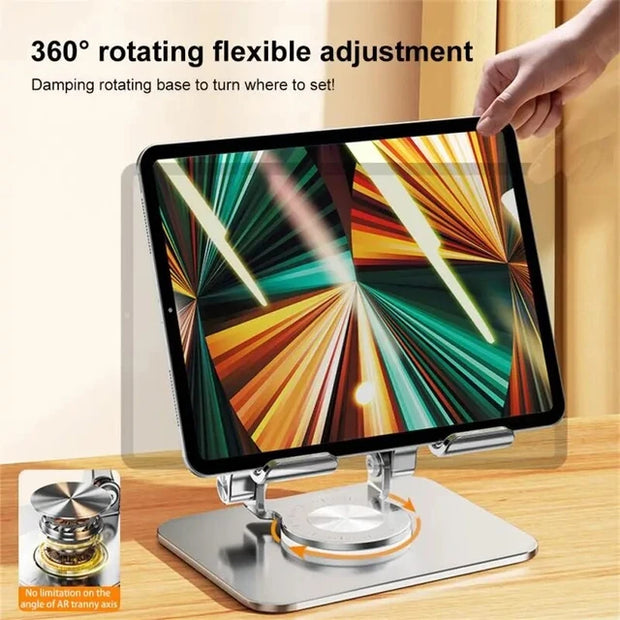 360 Tablet Desk Mobile Phone Holder Stand Adjustable Aluminum Desktop Lazy Bracket Foldable for iPhone iPad Laptop Samsung