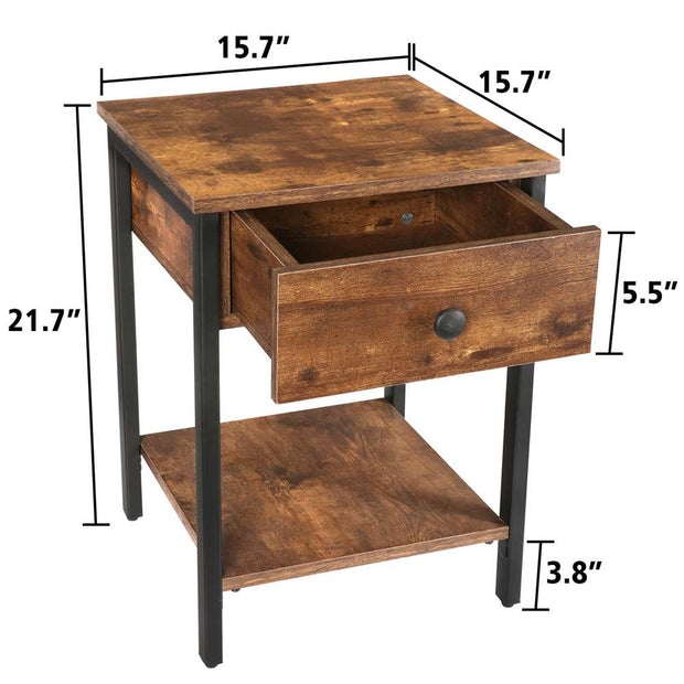 2-Tier Rustic Side Table