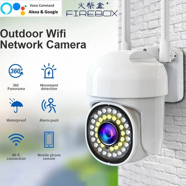 Wifi Beveiliging Outdoor Waterdichte PTZ Auto Tracking Audio CCTV Surveillance 1080P 360 IP Camera's met Google Home Alexa