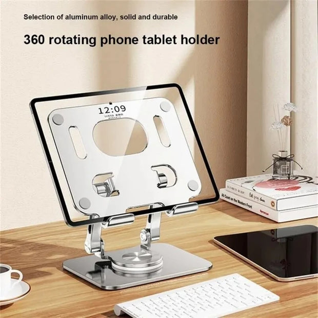 360 Tablet Desk Mobile Phone Holder Stand Adjustable Aluminum Desktop Lazy Bracket Foldable for iPhone iPad Laptop Samsung