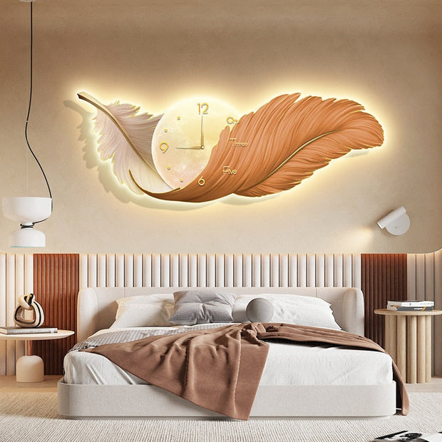 Feather Wall Clock Sconce