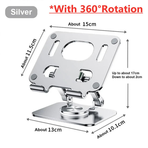 360 Tablet Desk Mobile Phone Holder Stand Adjustable Aluminum Desktop Lazy Bracket Foldable for iPhone iPad Laptop Samsung