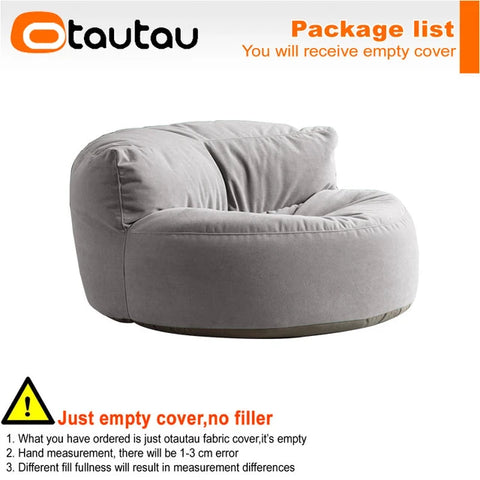 OTAUTAU Thick Soft Chenille Bean Bag Cover without Filler Washable Floor Corner Seat Beanbag Pouf Ottoman Chair Furniture SF011