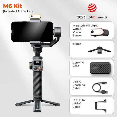 iSteady M6 Kit - 3-Axis Smartphone Gimbal with AI Tracking & Fill Light