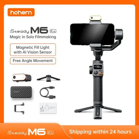 iSteady M6 Kit - 3-Axis Smartphone Gimbal with AI Tracking & Fill Light