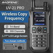 Baofeng UV 21 Pro Draadloze Copy Frequentie Walkie Talkie 16 KM Lange Range Waterdichte Zaklamp Type-C Oplader Ham Radio UV 5R