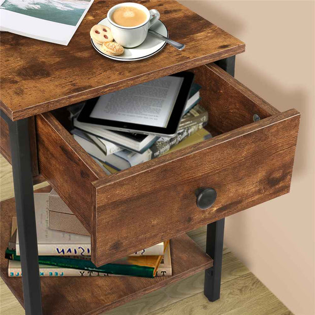 2-Tier Rustic Side Table