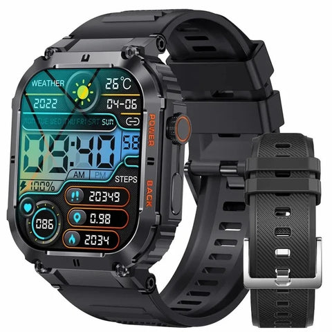 LIGE Outdoor Sports Fitness Smartwatch For Men 1.96 Inch Screen Bluetooth Calling Waterproof Watches Blood Oxygen Reloj Hombre