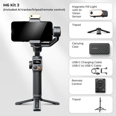 iSteady M6 Kit - 3-Axis Smartphone Gimbal with AI Tracking & Fill Light