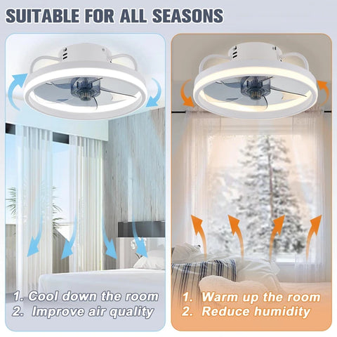 LED Ceiling Light Fan With Remot Control Lamp For Living Room Bedrooms Fans For Large House Decoration Home Lighting Fixtures