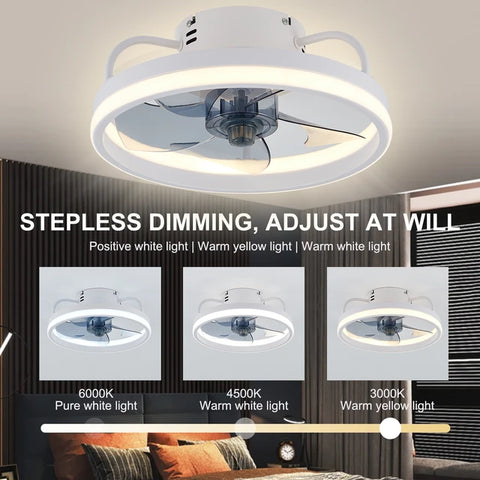 LED Ceiling Light Fan With Remot Control Lamp For Living Room Bedrooms Fans For Large House Decoration Home Lighting Fixtures