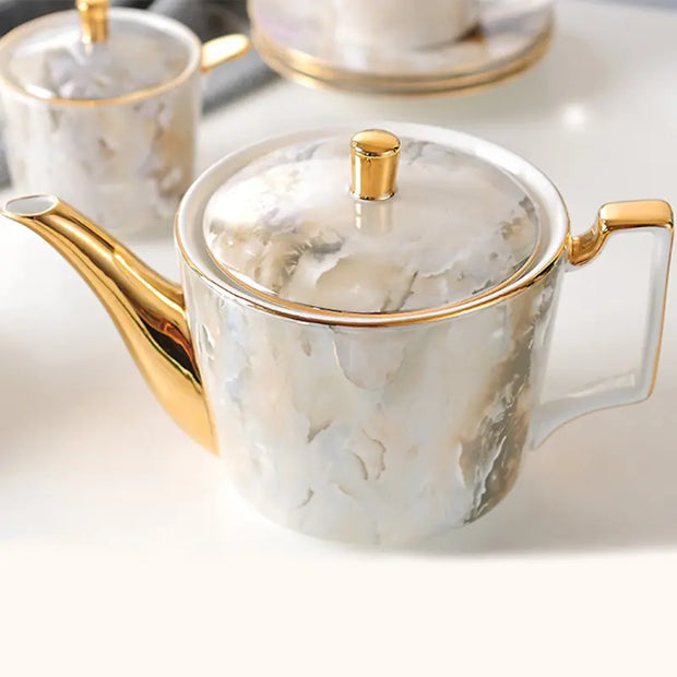 Luxurious Design Porcelain Opulant Tea-Pot Set / Lixra