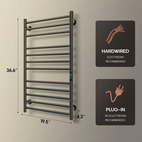 AH705 Wall Mount Heated Towel Electric Towel Warmer 12 Bars