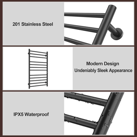 AH705 Wall Mount Heated Towel Electric Towel Warmer 12 Bars