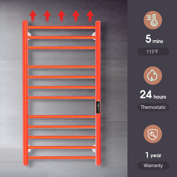 AH705 Wall Mount Heated Towel Electric Towel Warmer 12 Bars