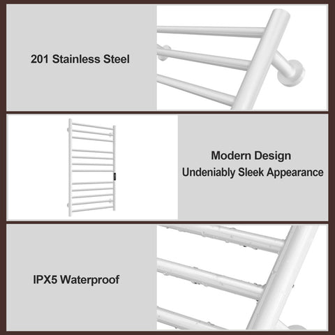 AH705 Wall Mount Heated Towel Electric Towel Warmer 12 Bars