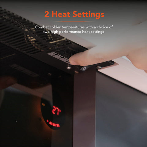 Warmlite Hingham Wall Mounted Fireplace with Two Heat Settings, Adjustable Flame Brightness, 2000W