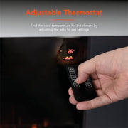 Warmlite Hingham Wall Mounted Fireplace with Two Heat Settings, Adjustable Flame Brightness, 2000W