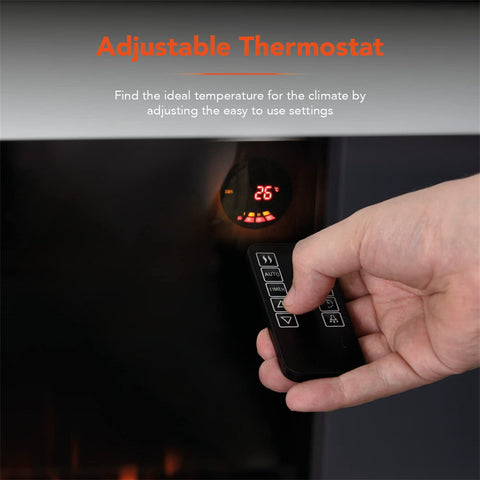 Warmlite Hingham Wall Mounted Fireplace with Two Heat Settings, Adjustable Flame Brightness, 2000W