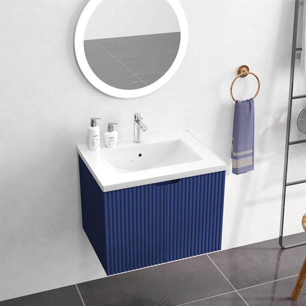 Yar Bathroom Storage,Floating Wall Mounted Bathroom Vanity with Porcelain Sink and Soft Close Doors