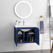 Yar Bathroom Storage,Floating Wall Mounted Bathroom Vanity with Porcelain Sink and Soft Close Doors