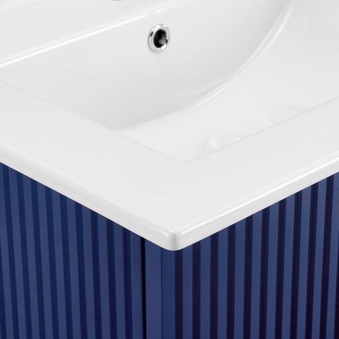 Yar Bathroom Storage,Floating Wall Mounted Bathroom Vanity with Porcelain Sink and Soft Close Doors
