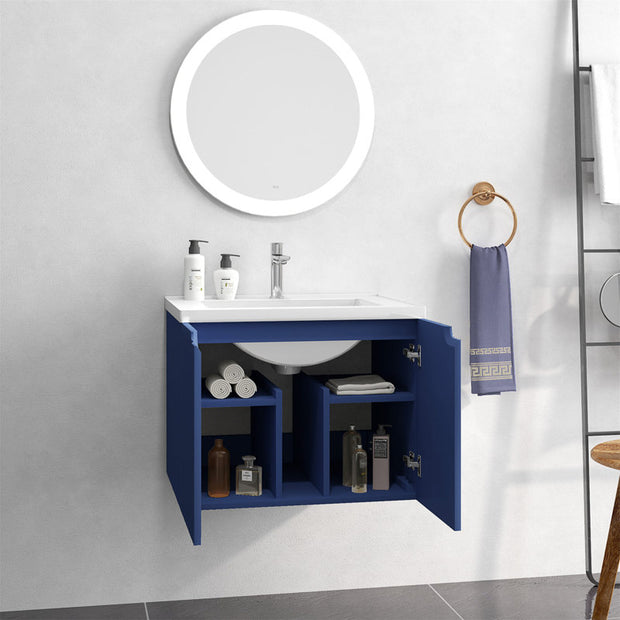 Yar Bathroom Storage,Floating Wall Mounted Bathroom Vanity with Porcelain Sink and Soft Close Doors