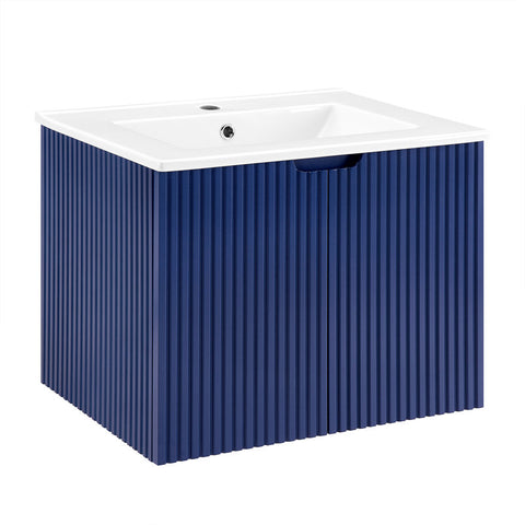 Yar Bathroom Storage,Floating Wall Mounted Bathroom Vanity with Porcelain Sink and Soft Close Doors