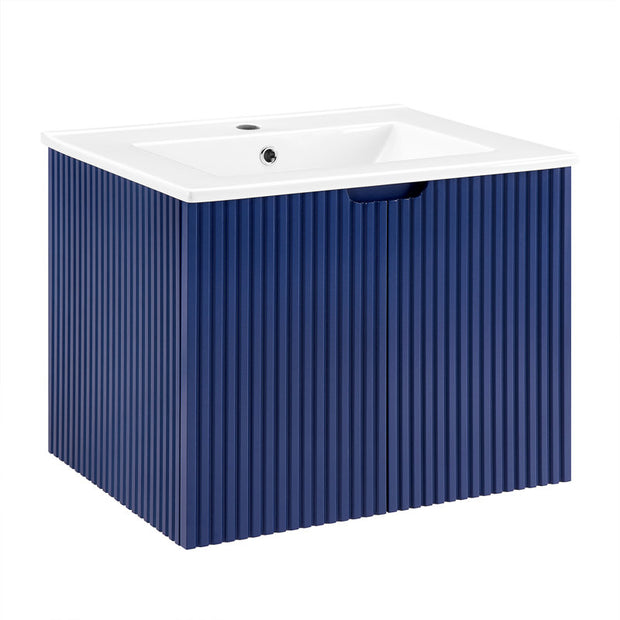 Yar Bathroom Storage,Floating Wall Mounted Bathroom Vanity with Porcelain Sink and Soft Close Doors