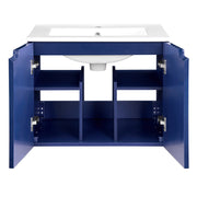 Yar Bathroom Storage,Floating Wall Mounted Bathroom Vanity with Porcelain Sink and Soft Close Doors