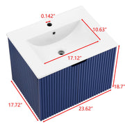 Yar Bathroom Storage,Floating Wall Mounted Bathroom Vanity with Porcelain Sink and Soft Close Doors