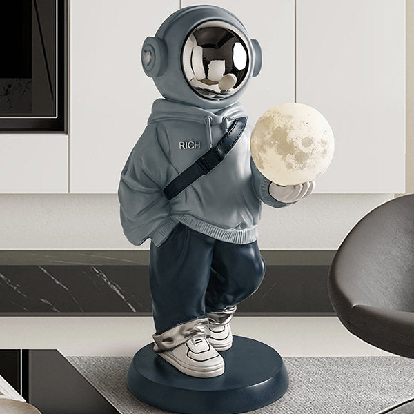 Astronaut Decoration - Resin - Blue - Black