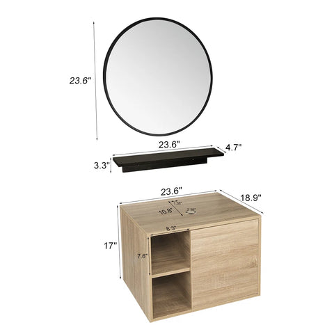 Zanuck 24'' Single Bathroom Vanity with Plastic Top with Mirror