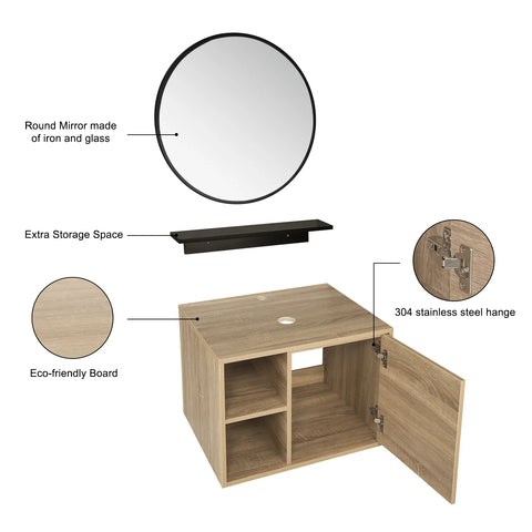 Zanuck 24'' Single Bathroom Vanity with Plastic Top with Mirror