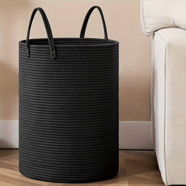 Large Woven Laundry Basket with Handles