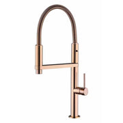 Single Hole High Arc Magnetic Kitchen Faucet Dual-Function Spray In Gold