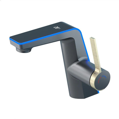 LED Light Display Bathroom Faucet With 2 Modes Spout Hot Cold Single Hole Deck Mounted Water Sink Mixer Tap Batteries Not Required