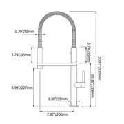 Single Hole High Arc Magnetic Kitchen Faucet Dual-Function Spray In Gold