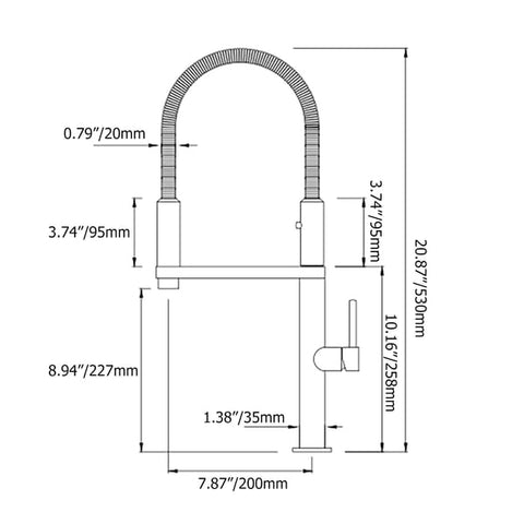 Single Hole High Arc Magnetic Kitchen Faucet Dual-Function Spray In Gold