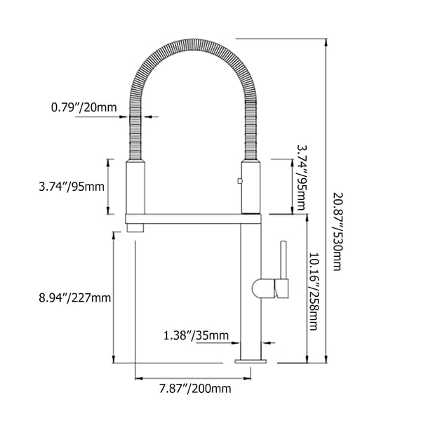 Single Hole High Arc Magnetic Kitchen Faucet Dual-Function Spray In Gold