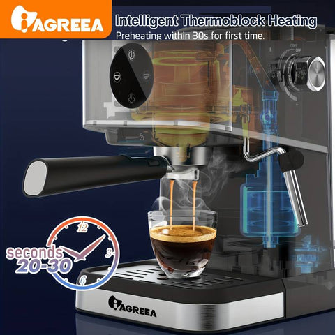 High-Performance 20-Bar Espresso Machine with Steam Wand