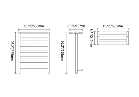 Black Wall-Mount Electric Towel Warmer Heated Towel Rack With Top Shelf Stainless Steel