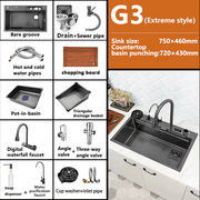 Waterfall Workstation Kitchen Sink Set Digital  Display