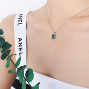 Women's Vintage Emerald Zircon Pendant Necklace