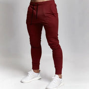 Men Fashion Casual Athleisure Stripe Solid Color Drawstring Waist Jogger Pants