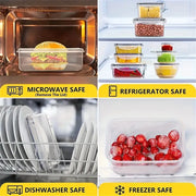 24-Piece Kitchen Storage Container Set - Microwave Safe, Freshness-Keeping Lunch Boxes With Labels & Marker Pen
