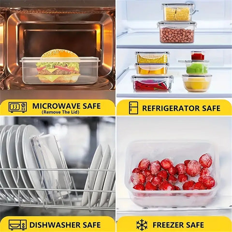 24-Piece Kitchen Storage Container Set - Microwave Safe, Freshness-Keeping Lunch Boxes With Labels & Marker Pen