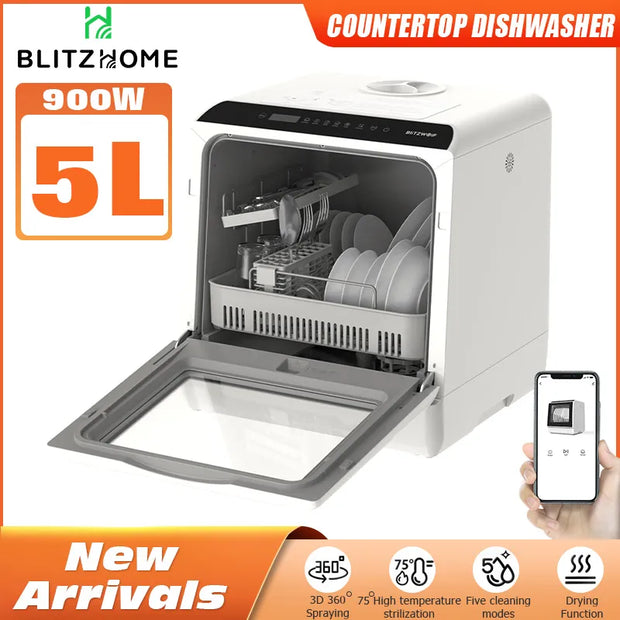 BlitzHome® Compact Countertop Dishwasher