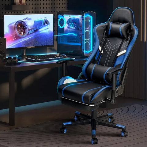 Een Verbeterde Ergonomische Gaming Kantoorstoel - Verstelbare Armleuningen met Voetensteunen, Perfect Comfort en Ondersteuning - Ideaal Kerst- en Thanksgiving Cadeau - Verkrijgbaar in Meerdere Kleuren