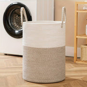 Large Woven Laundry Basket with Handles